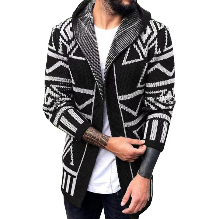 Men's cardigan with creative pattern and open front Lisslune
