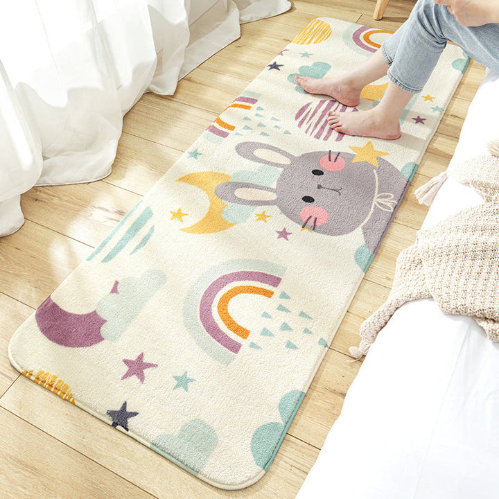 Lisslune | Relaxing Children's Carpet Multicolored Plant Pattern Indoor Carpet Polyester Non-Slip Backing Easy Care Carpet