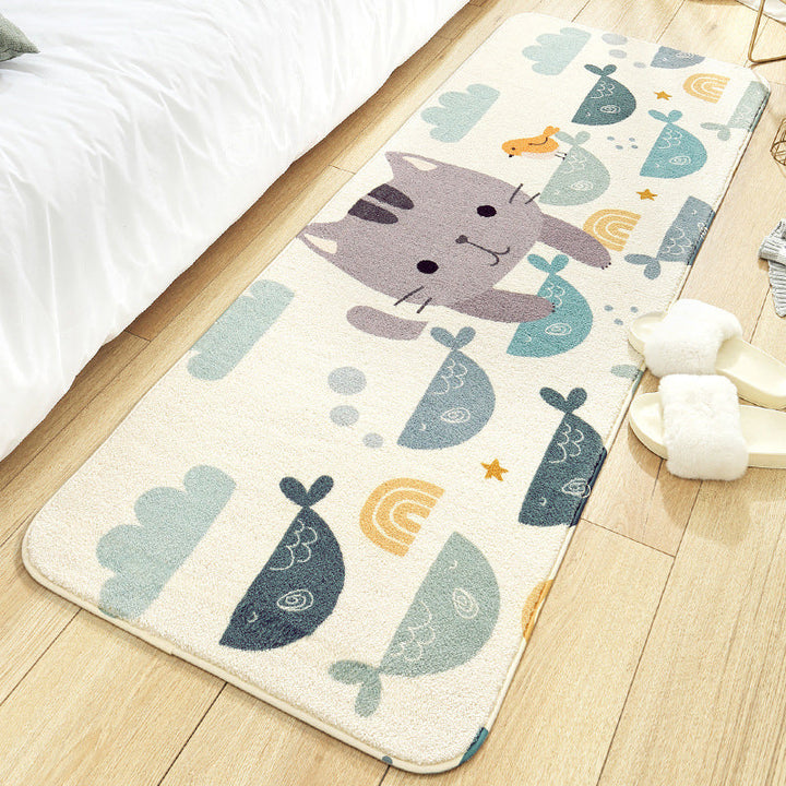 Lisslune | Relaxing Children's Carpet Multicolored Plant Pattern Indoor Carpet Polyester Non-Slip Backing Easy Care Carpet