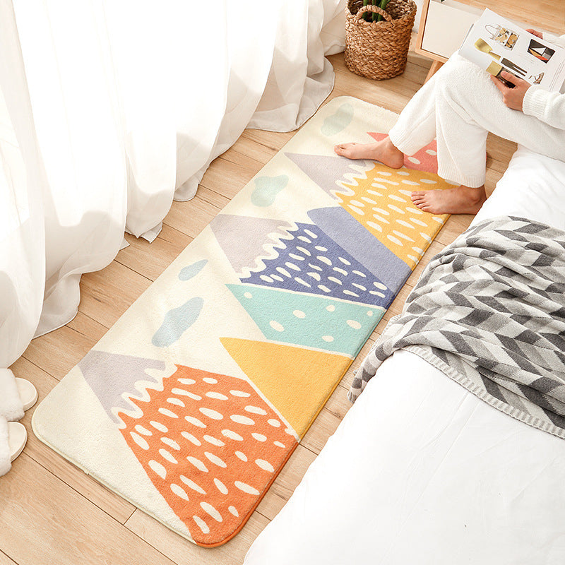 Lisslune | Relaxing Children's Carpet Multicolored Plant Pattern Indoor Carpet Polyester Non-Slip Backing Easy Care Carpet