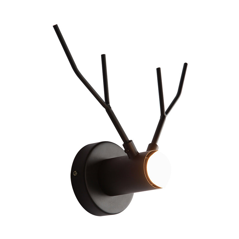 Skørter | 1 Metal Wall Lamp Classic Black Exposed Bulb Indoor Wall Lamp Light Fixture with Deer Design