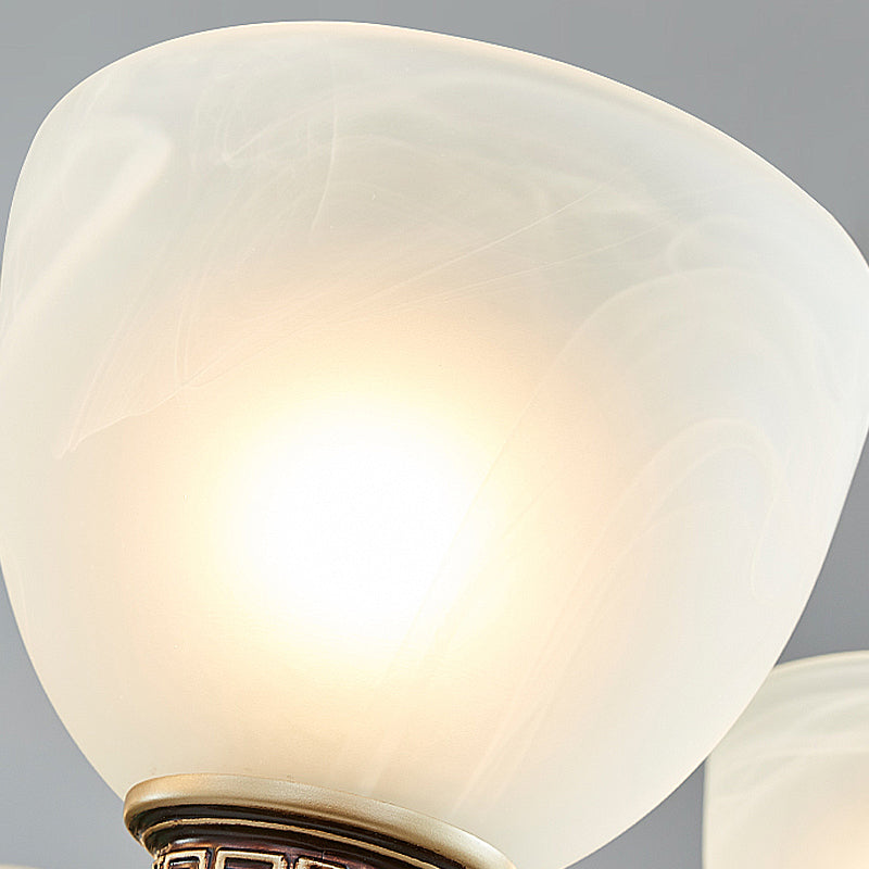 Skørter | Gold Dome Wall Mount Light Traditional Frosted Glass 1/2-Light Living Room Wall Lamp with Wavy Arm