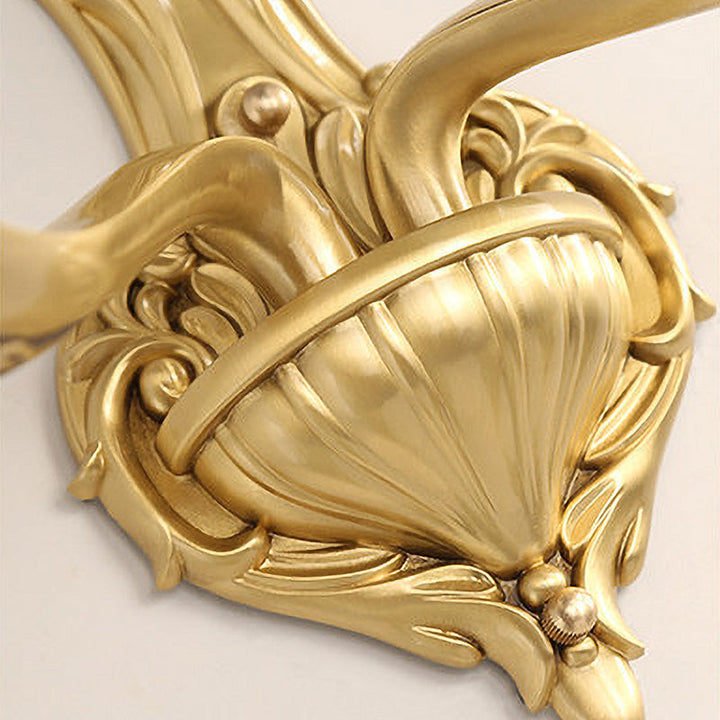Skørter | Cone-shaped ivory-colored glass wall lamp vintage 1/2-bowl bedroom wall lighting fixture in gold