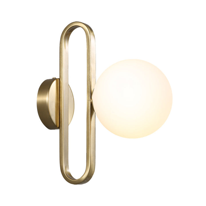 Skørter | Single Head Globe Wall Light Traditional Gold Frosted Glass Shade Sconce Light for Dining Room, 5"/6" Width