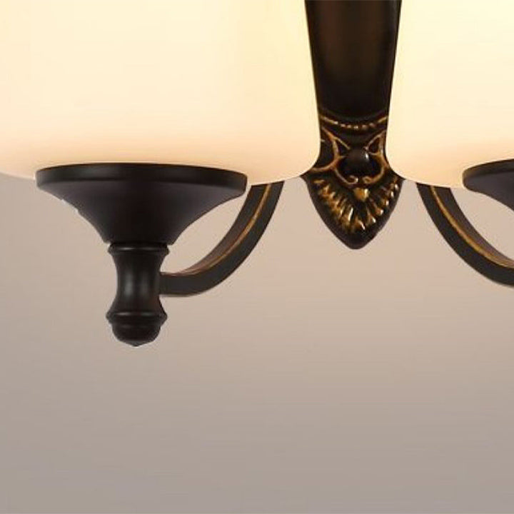 Skørter | Retro Conical Wall Light 1/2-Light White Glass Wall Mounted Light with Metal Curved Arm in Black