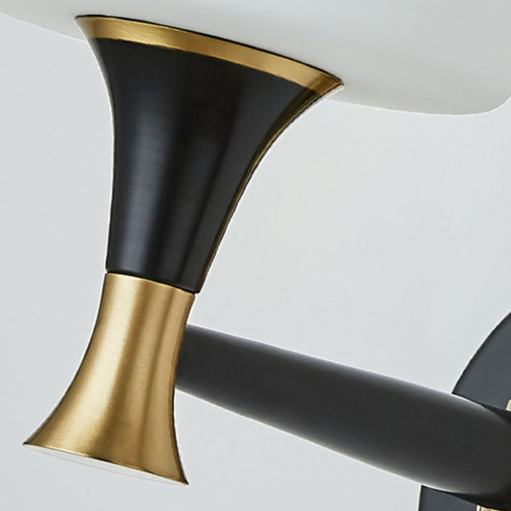 Skørter | Tapered Bedroom Wall Lighting Retro Matte Glass 1/2-Light Black Wall Lamp with Metal Clean-Lined Arm