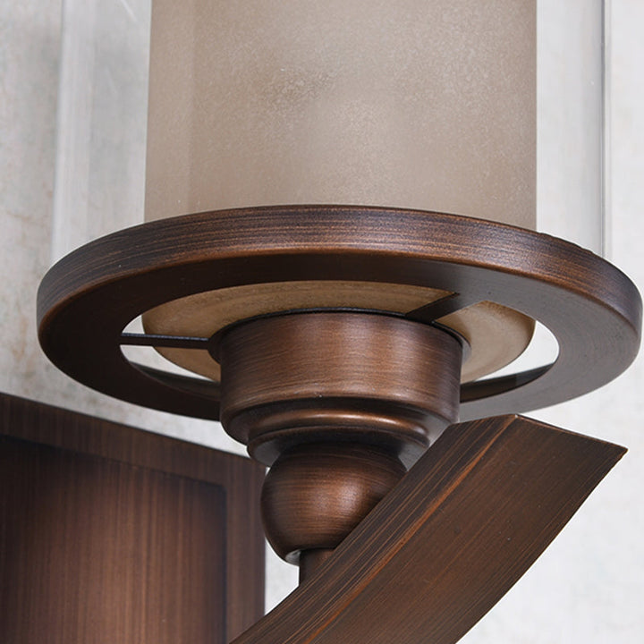 Skørter | Double-layered glass brown wall cylinder 1-lamp vintage wall light for bedroom