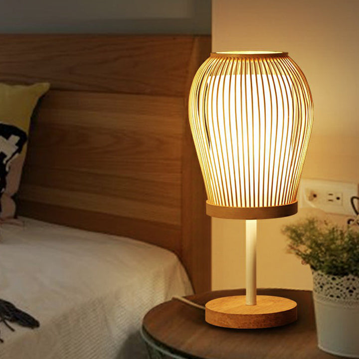 Lisslune | Vespera - Nordic Bamboo Table Lamp with Soft Glow Fabric Core