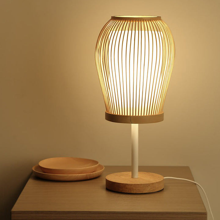 Lisslune | Vespera - Nordic Bamboo Table Lamp with Soft Glow Fabric Core