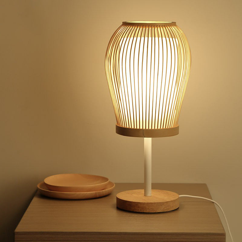 Lisslune | Vespera - Nordic Bamboo Table Lamp with Soft Glow Fabric Core