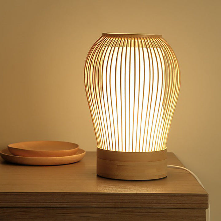 Lisslune | Vespera - Nordic Bamboo Table Lamp with Soft Glow Fabric Core