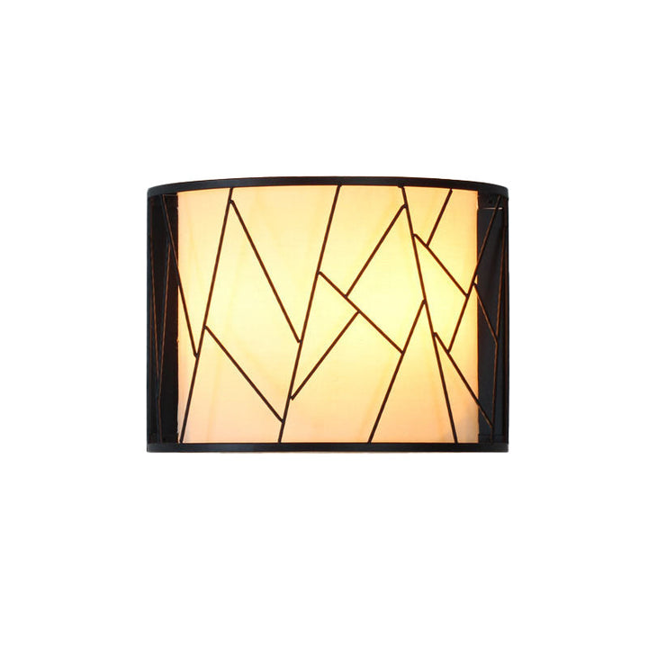 Skørter | Modern Half-Cylinder Wall Light 2-Light Fabric Wire Frame Shade Wall Light in Black