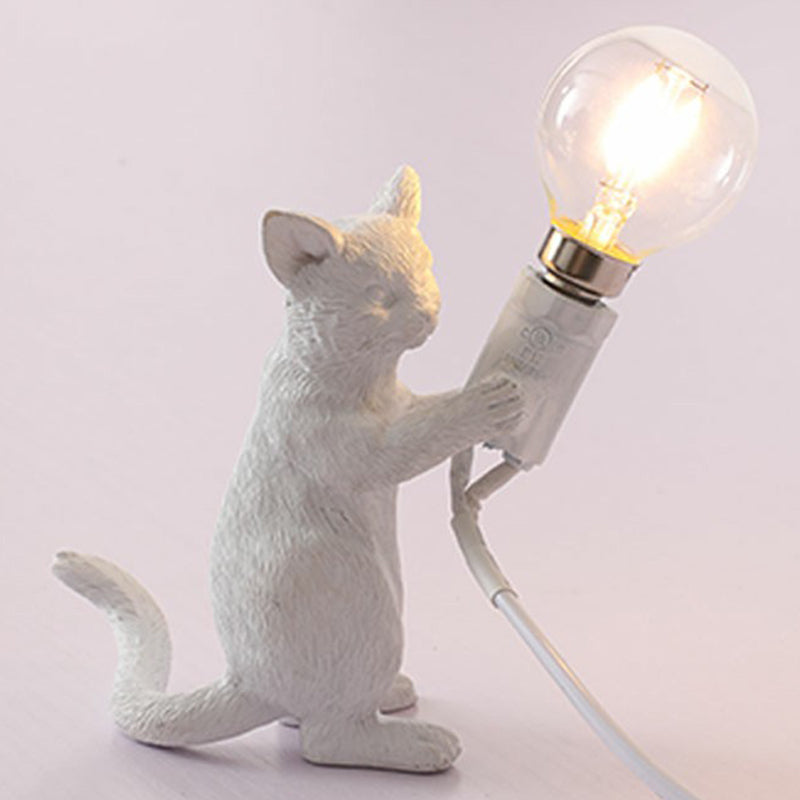 Lisslune | Kitten Nightstand Lamp Decorative Resin 1 Bulb Kids Room Nightstand Lamp