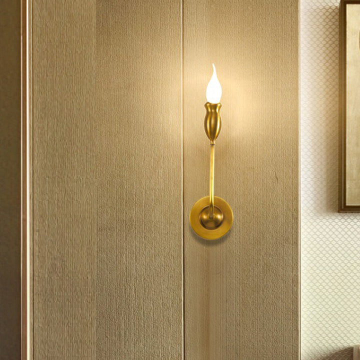 Skørter | 1/2-Head Metal Wall Lamp Vintage Style Brass Candle Dining Room Wall Sconce Lighting