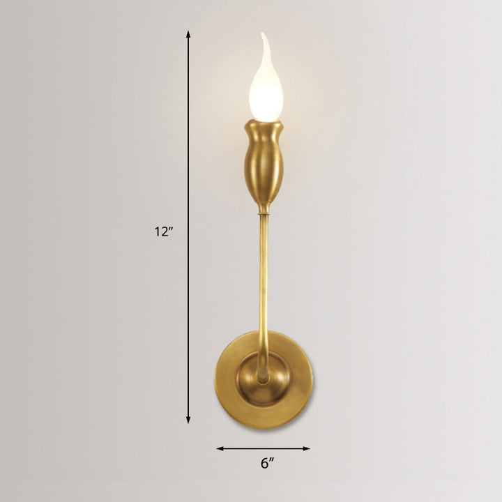 Skørter | 1/2-Head Metal Wall Lamp Vintage Style Brass Candle Dining Room Wall Sconce Lighting