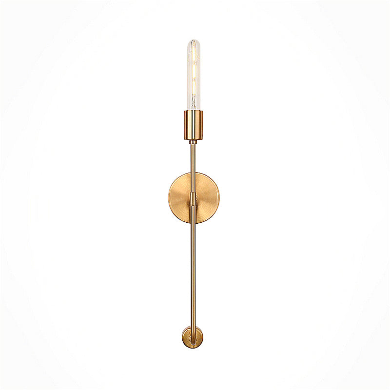 Skørter | Golden Outdoor Pear Wall Lamp Retro Metal 1-Light Living Room Wall-Mounted Light with Linear Arm