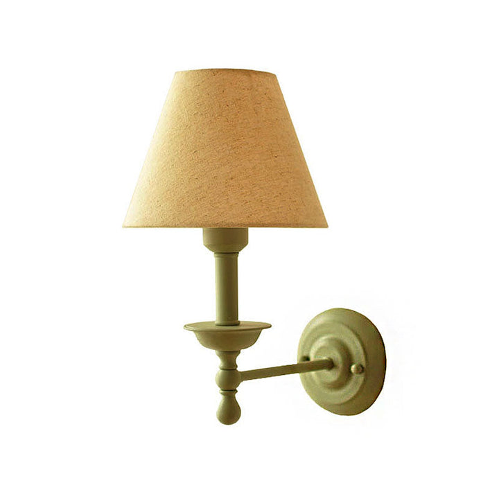 Skørter | 1 Bulb Cone Wall Lamp Vintage Style Red/Yellow/Blue Fabric Shade Wall Lighting for Dining Room