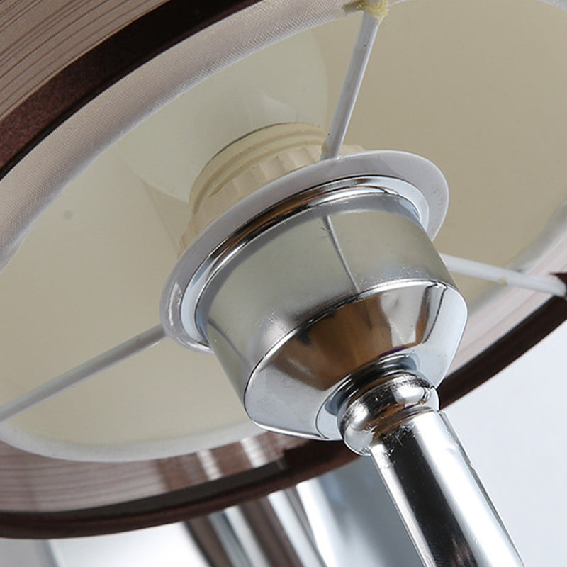 Skørter | Cylindrical Fabric Shade Wall Light Modern 1/2-Light Corridor Wall Light Light Installation in Chrome