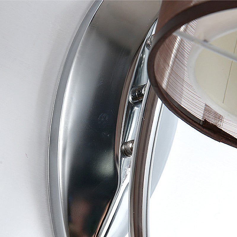 Skørter | Cylindrical Fabric Shade Wall Light Modern 1/2-Light Corridor Wall Light Light Installation in Chrome