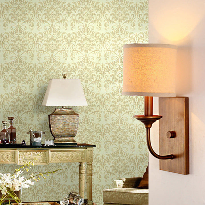Skørter | Fabric Shadow Cylindrical Wall Lamp Vintage Style 1/2-Light Bedroom Wall Lamp Sconces in Flaxen
