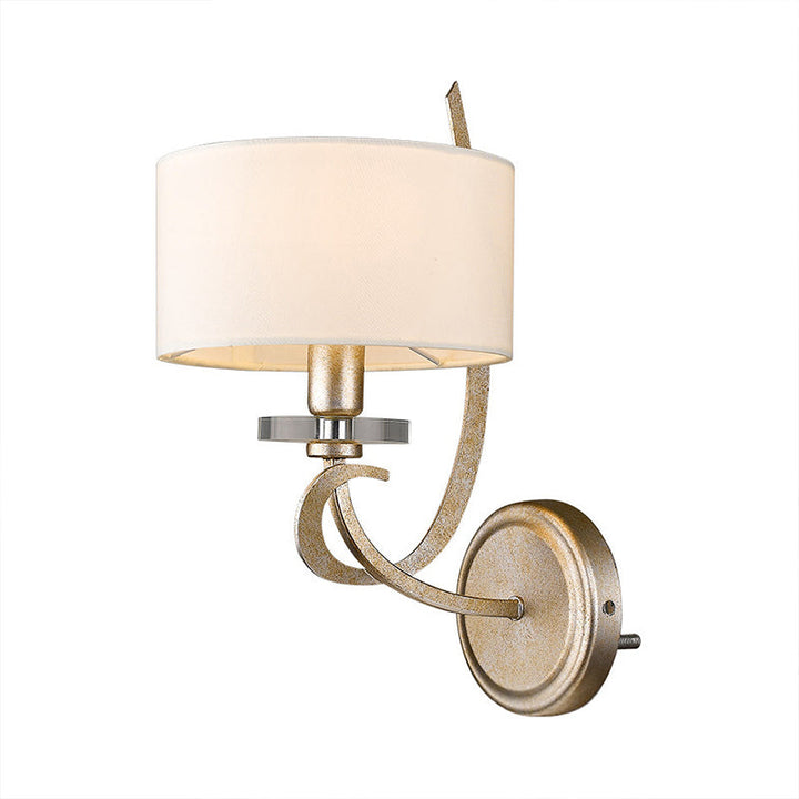 Skørter | White Drum Wall Light traditional metal 1-light bedroom wall lamp with fabric shade