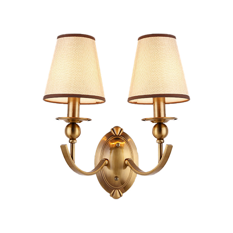 Skørter | Cone Shade Wall Light Vintage 1/2-Light Brass Wall Lamp Lighting for Bedroom