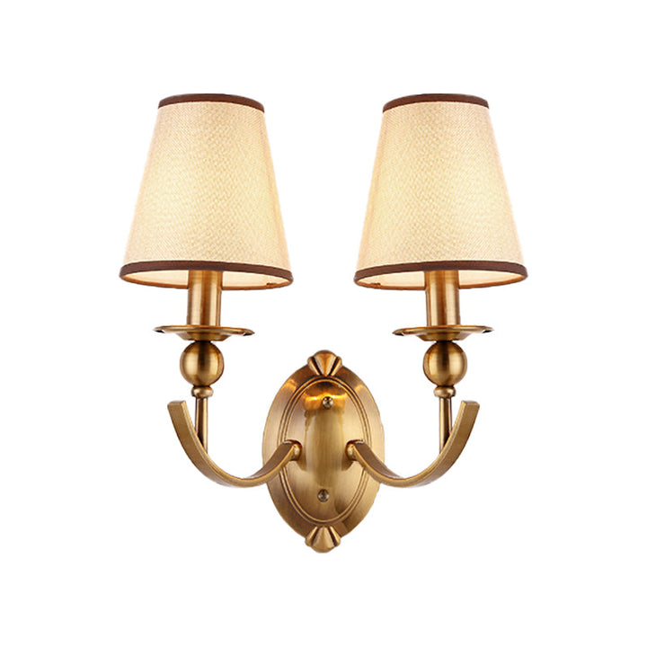 Skørter | Cone Shade Wall Light Vintage 1/2-Light Brass Wall Lamp Lighting for Bedroom