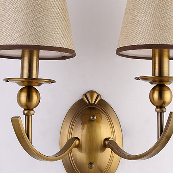 Skørter | Cone Shade Wall Light Vintage 1/2-Light Brass Wall Lamp Lighting for Bedroom