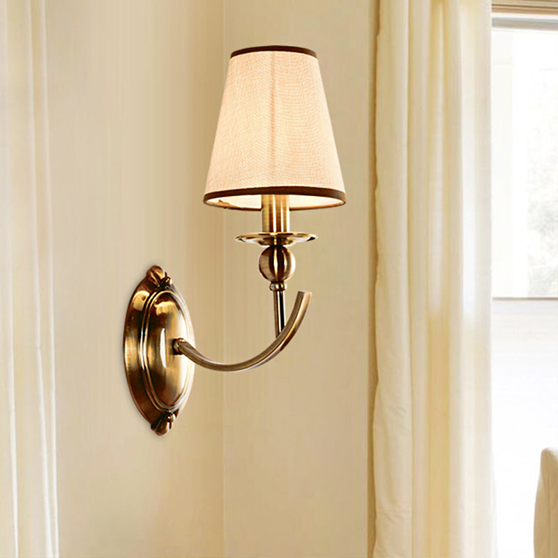 Skørter | Cone Shade Wall Light Vintage 1/2-Light Brass Wall Lamp Lighting for Bedroom