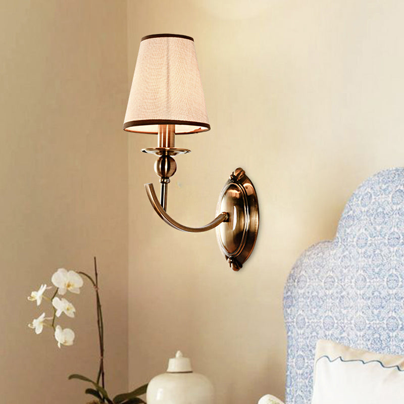 Skørter | Cone Shade Wall Light Vintage 1/2-Light Brass Wall Lamp Lighting for Bedroom