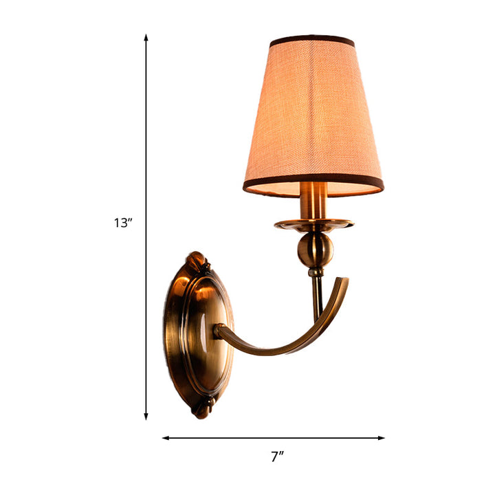 Skørter | Cone Shade Wall Light Vintage 1/2-Light Brass Wall Lamp Lighting for Bedroom