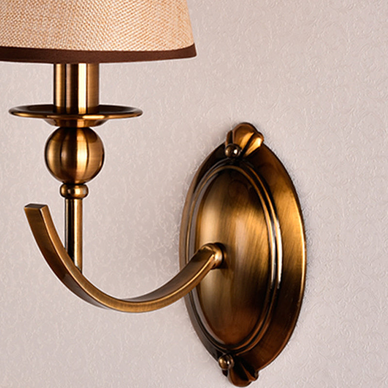 Skørter | Cone Shade Wall Light Vintage 1/2-Light Brass Wall Lamp Lighting for Bedroom