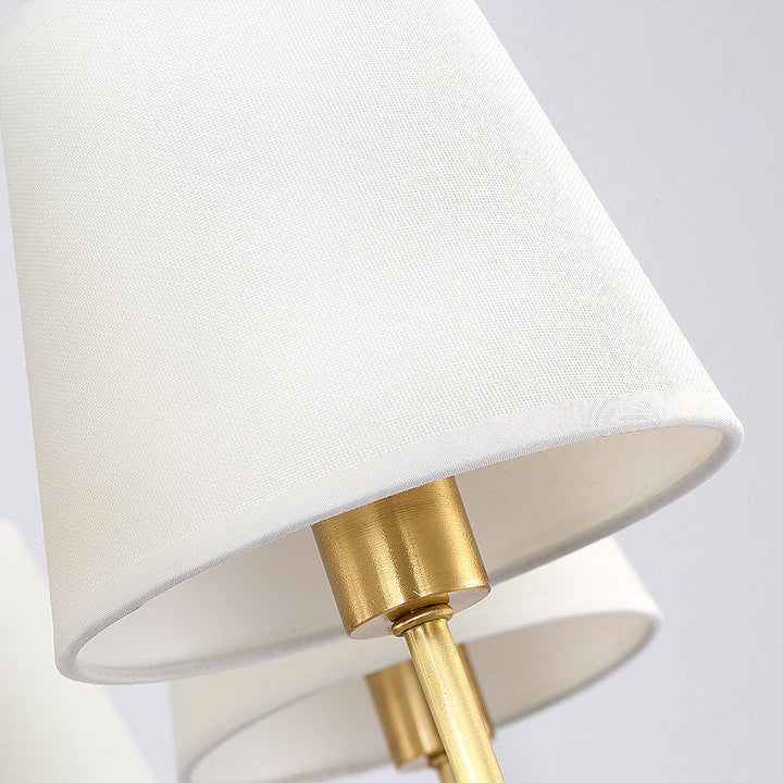 Skørter | Brass Cone Wall Light Fixture Retro White Fabric Lampshade 1/2 Lamps Dining Room Wall Light Lighting