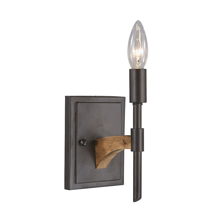 Skørter | 1 Head Candle/Cone Wall Sconce Lighting Retro Black Metal Wall Mounted Lamp Without Shade/With Shade