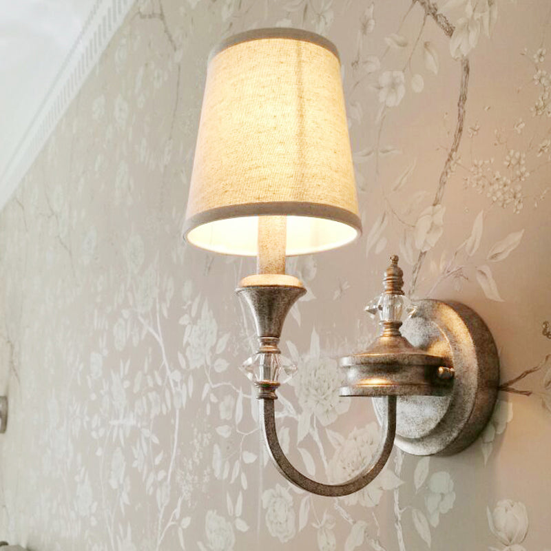 Skørter | Candleholder/Cone Restaurant Wall Lamp Antique Metal Single Light Rust Wall Mounted Lamp with Shade/Shade-less