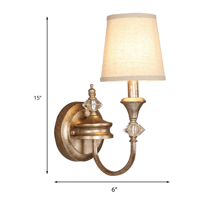 Skørter | Candleholder/Cone Restaurant Wall Lamp Antique Metal Single Light Rust Wall Mounted Lamp with Shade/Shade-less