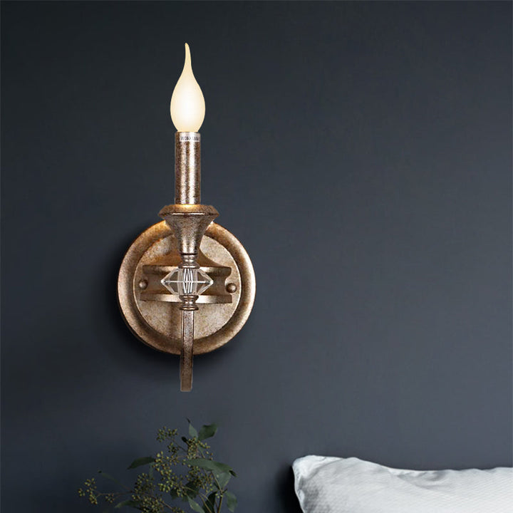 Skørter | Candleholder/Cone Restaurant Wall Lamp Antique Metal Single Light Rust Wall Mounted Lamp with Shade/Shade-less