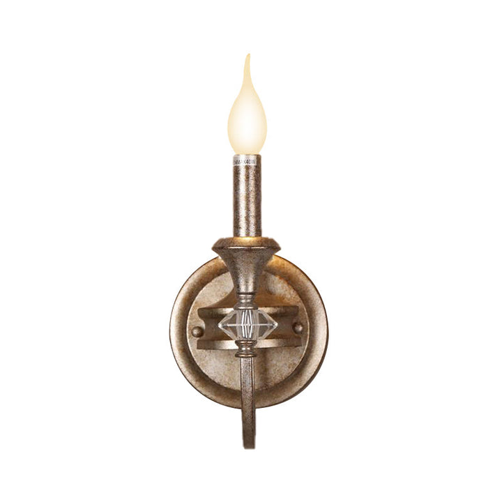 Skørter | Candleholder/Cone Restaurant Wall Lamp Antique Metal Single Light Rust Wall Mounted Lamp with Shade/Shade-less