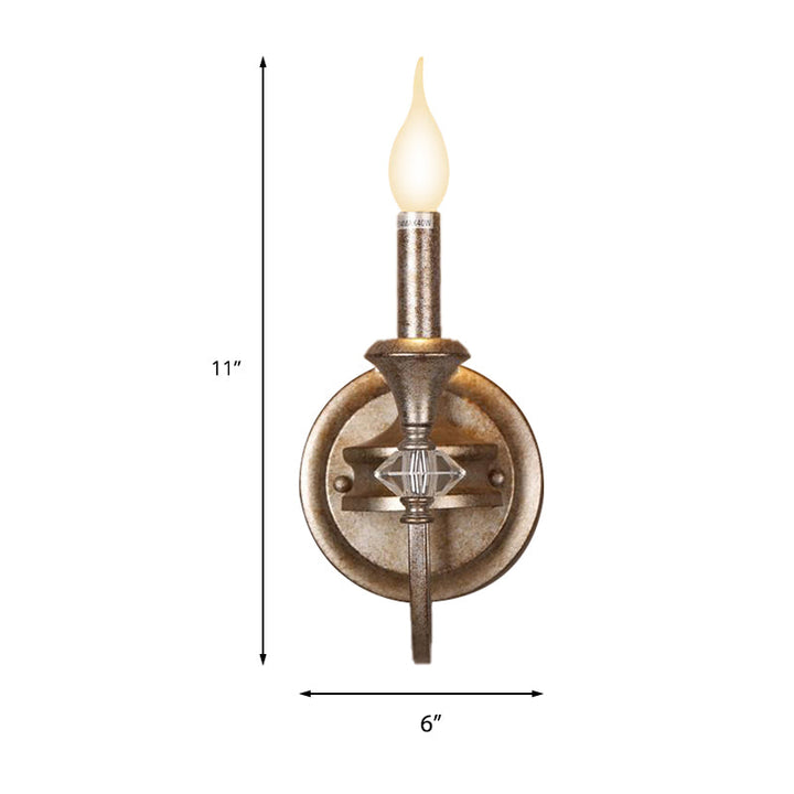 Skørter | Candleholder/Cone Restaurant Wall Lamp Antique Metal Single Light Rust Wall Mounted Lamp with Shade/Shade-less
