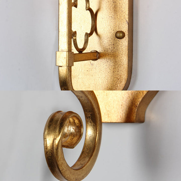 Skørter | Gold 1 Lamp Wall Light Vintage Style Fabric Narrow Shade Wall Mounted Light Source
