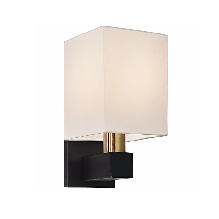 Skørter | Minimalist Rectangle Wall Light Single Bulb White Fabric Shade Wall Lamp Lighting with Clean Arm