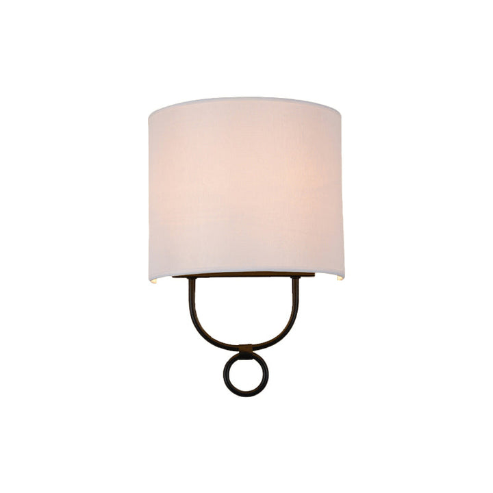 Skørter | Traditional Half Cylinder Wall Lamp 1 Head White Fabric Shade Wall Light for Bedroom
