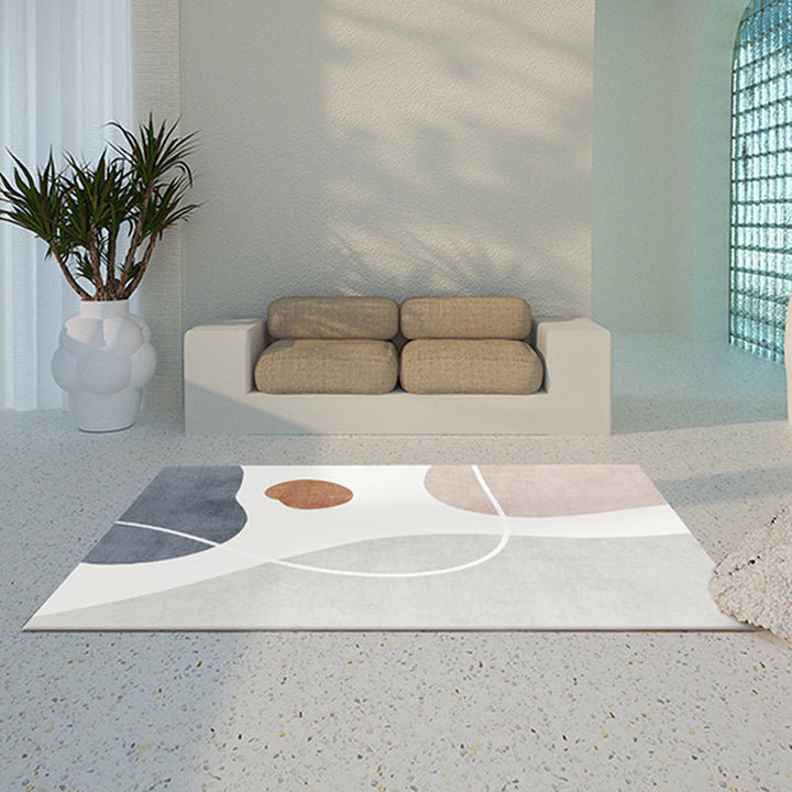 Lisslune | New geometric print carpet multicolored cotton blend carpet easy care pet-friendly indoor carpet for rooms