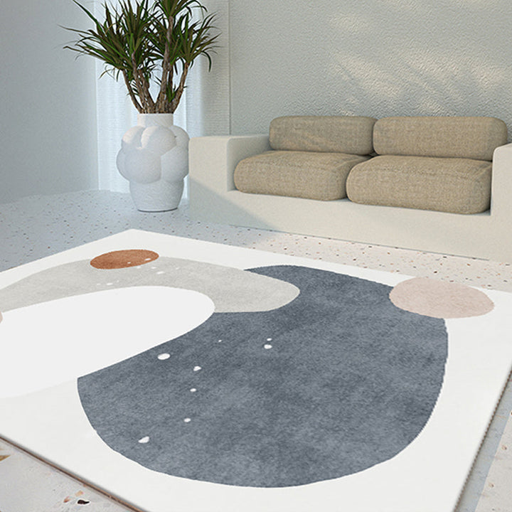 Lisslune | New geometric print carpet multicolored cotton blend carpet easy care pet-friendly indoor carpet for rooms