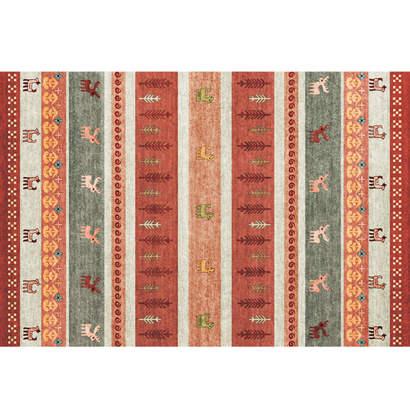 Lisslune | Natural Living Room Carpet Multicolor Geo Pattern Indoor Carpet Polypropylene Non-Slip Machine Washable Area Rug