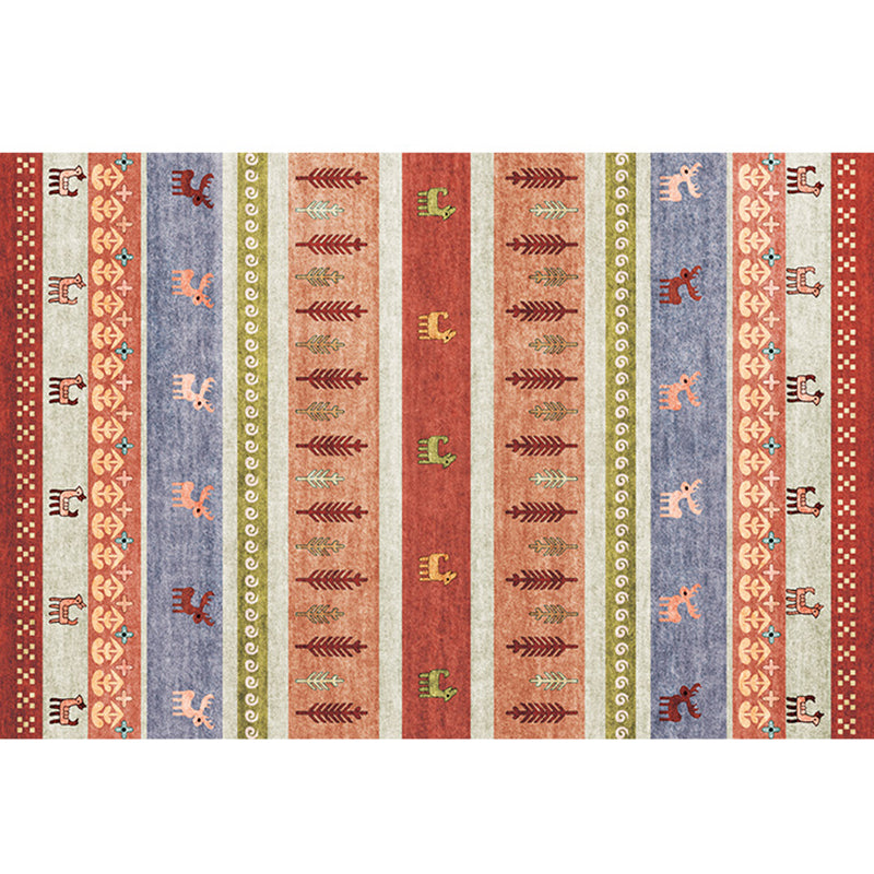 Lisslune | Natural Living Room Carpet Multicolor Geo Pattern Indoor Carpet Polypropylene Non-Slip Machine Washable Area Rug