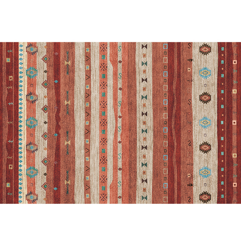Lisslune | Natural Living Room Carpet Multicolor Geo Pattern Indoor Carpet Polypropylene Non-Slip Machine Washable Area Rug