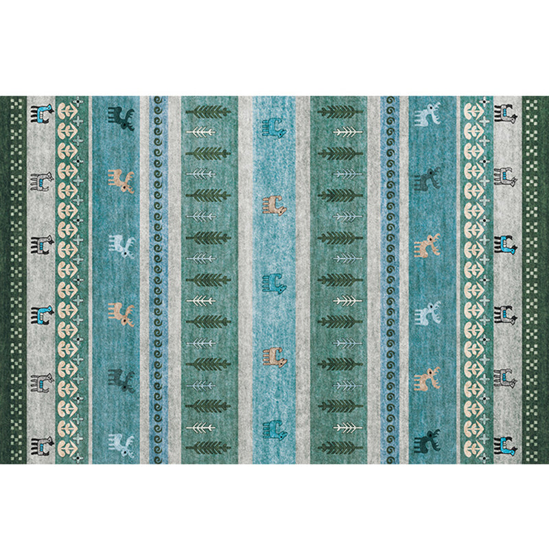 Lisslune | Natural Living Room Carpet Multicolor Geo Pattern Indoor Carpet Polypropylene Non-Slip Machine Washable Area Rug