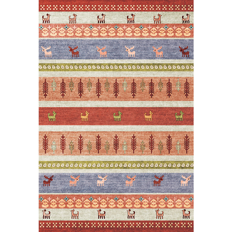 Lisslune | Natural Living Room Carpet Multicolor Geo Pattern Indoor Carpet Polypropylene Non-Slip Machine Washable Area Rug