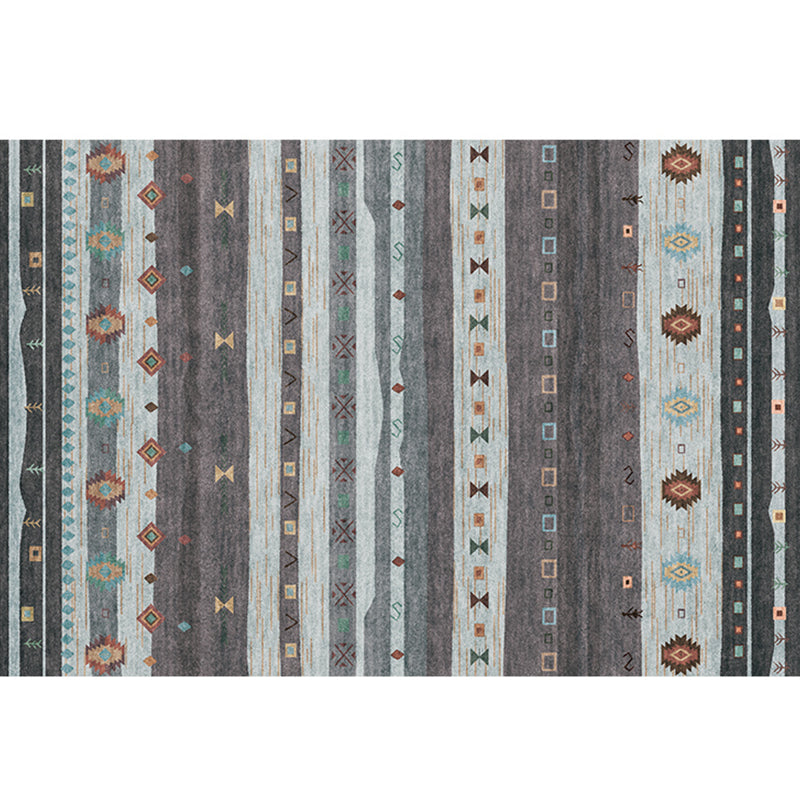 Lisslune | Natural Living Room Carpet Multicolor Geo Pattern Indoor Carpet Polypropylene Non-Slip Machine Washable Area Rug